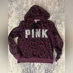 PINK Victoria's Secret Purple and Black Leopard Sweater
